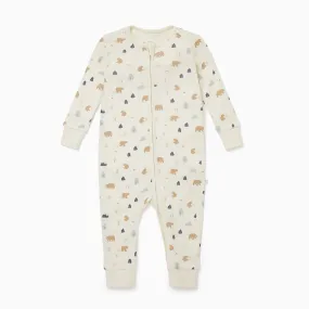 Bear Print Clever Zip Romper