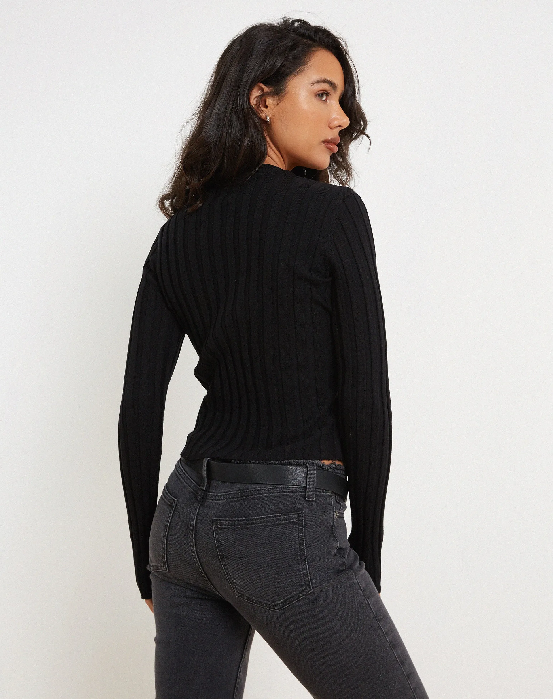 Belen Long Sleeve Top in Black