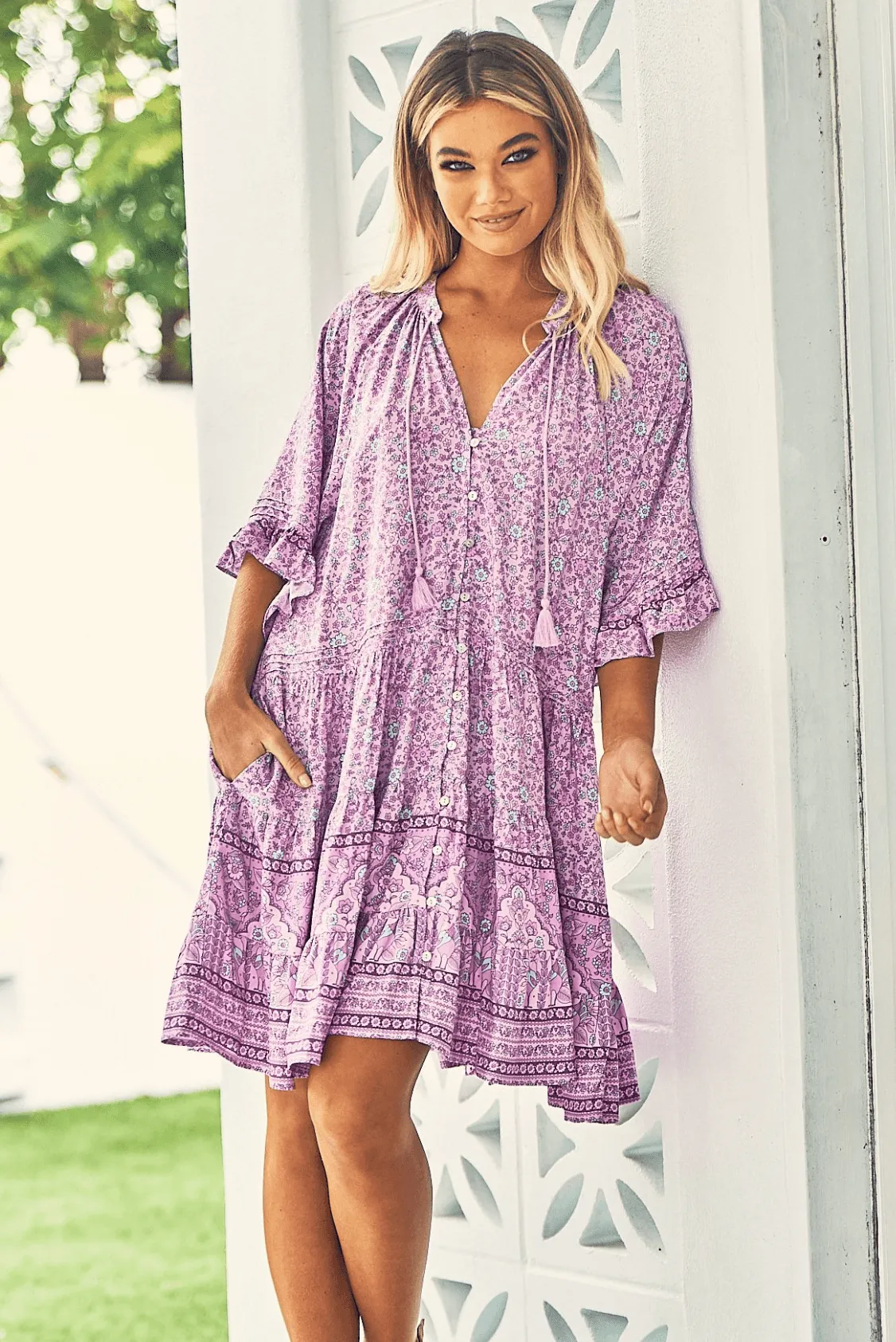 Bindi Mini Dress in Roaming Free Print