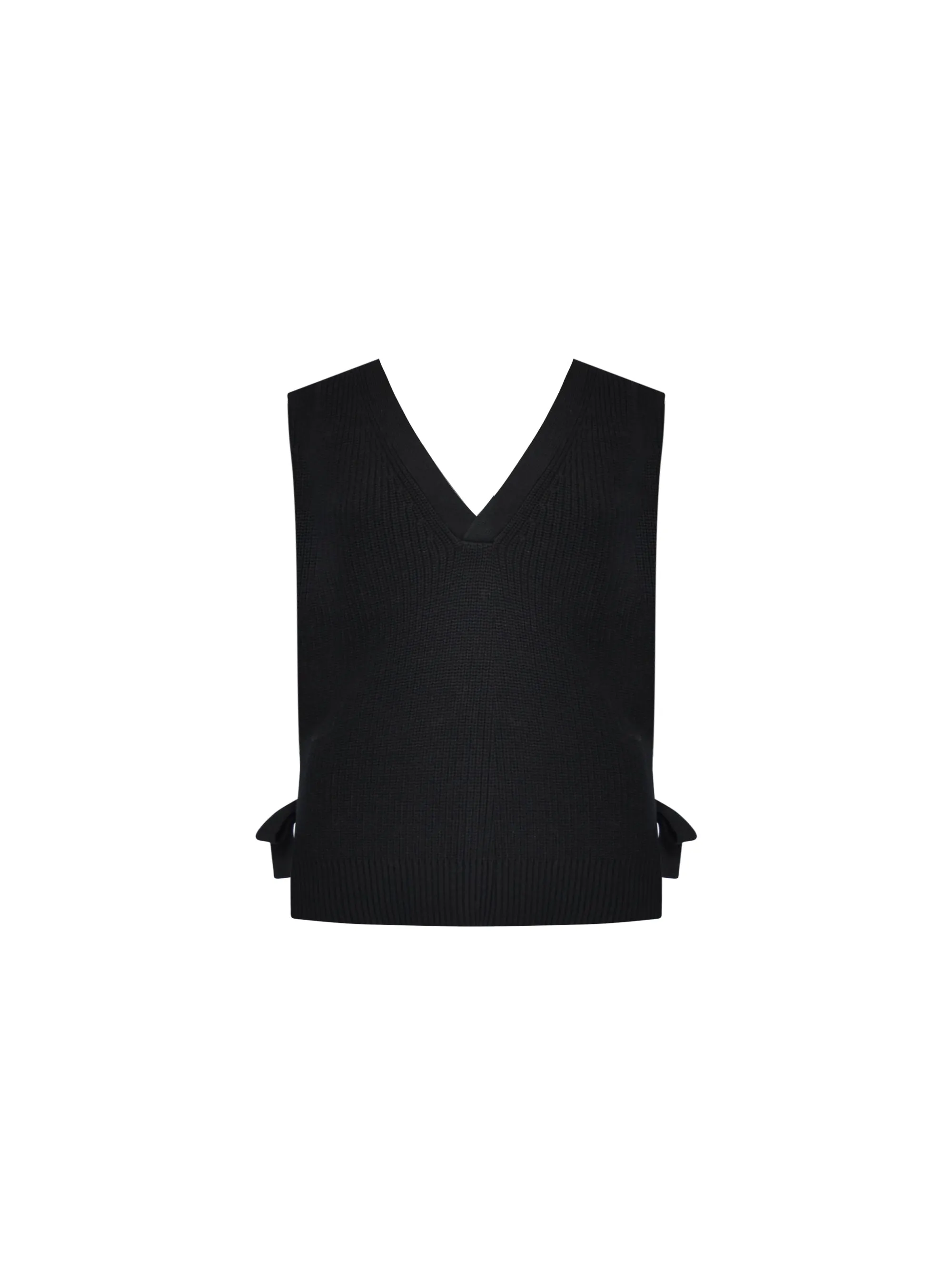 Black Tie Side Knitted Vest