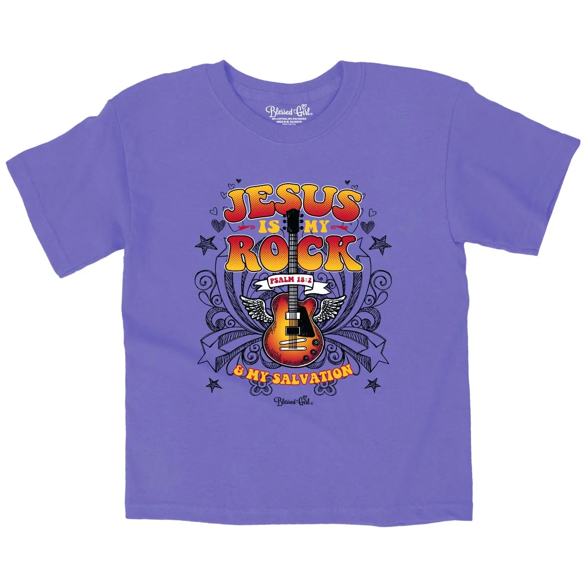 Blessed Girl Kids T-Shirt Jesus is My Rock