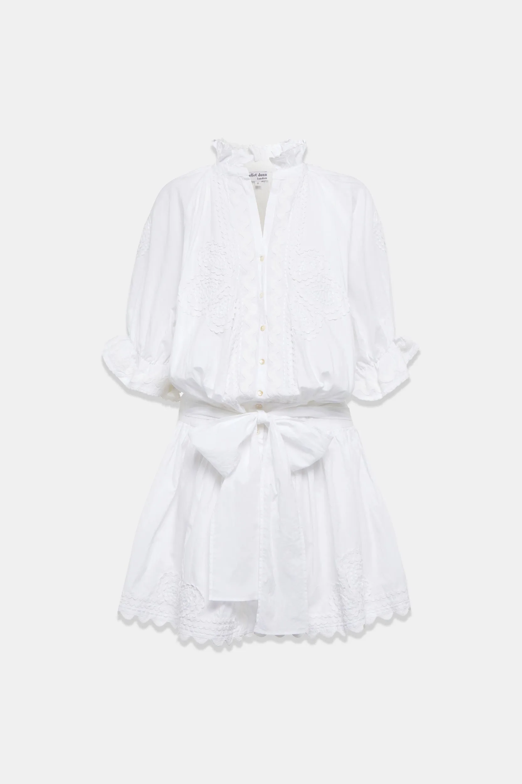 Blouson Poplin Dress in White