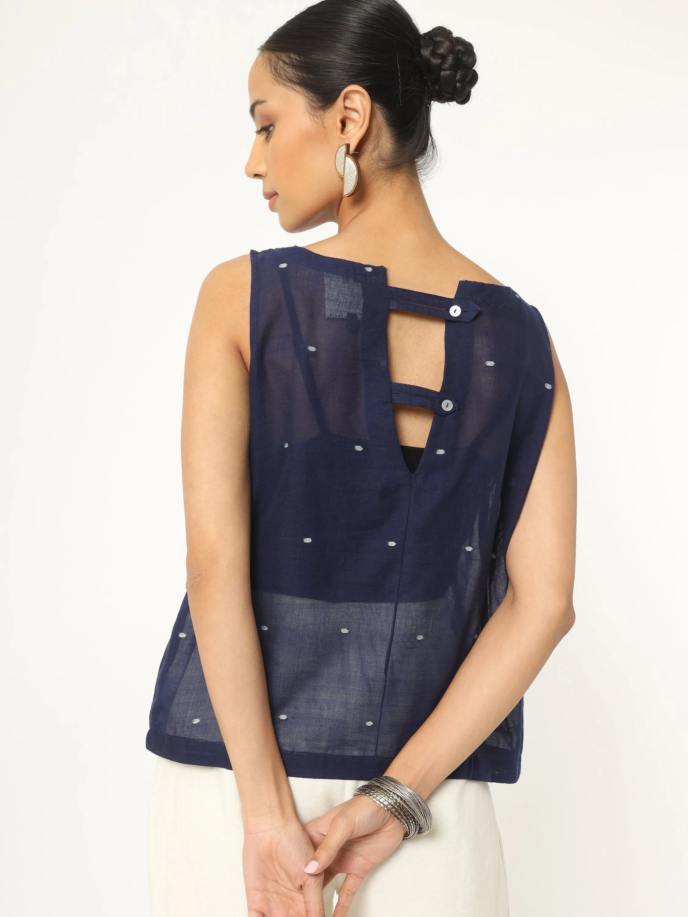 Blue Jamdani Top