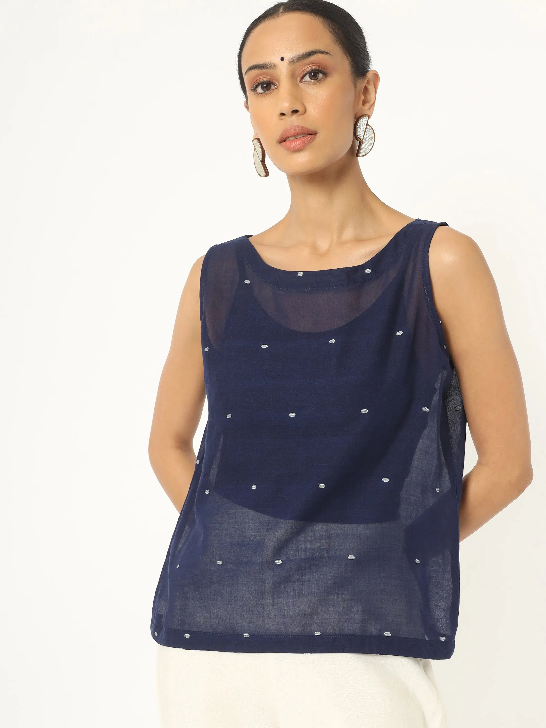 Blue Jamdani Top