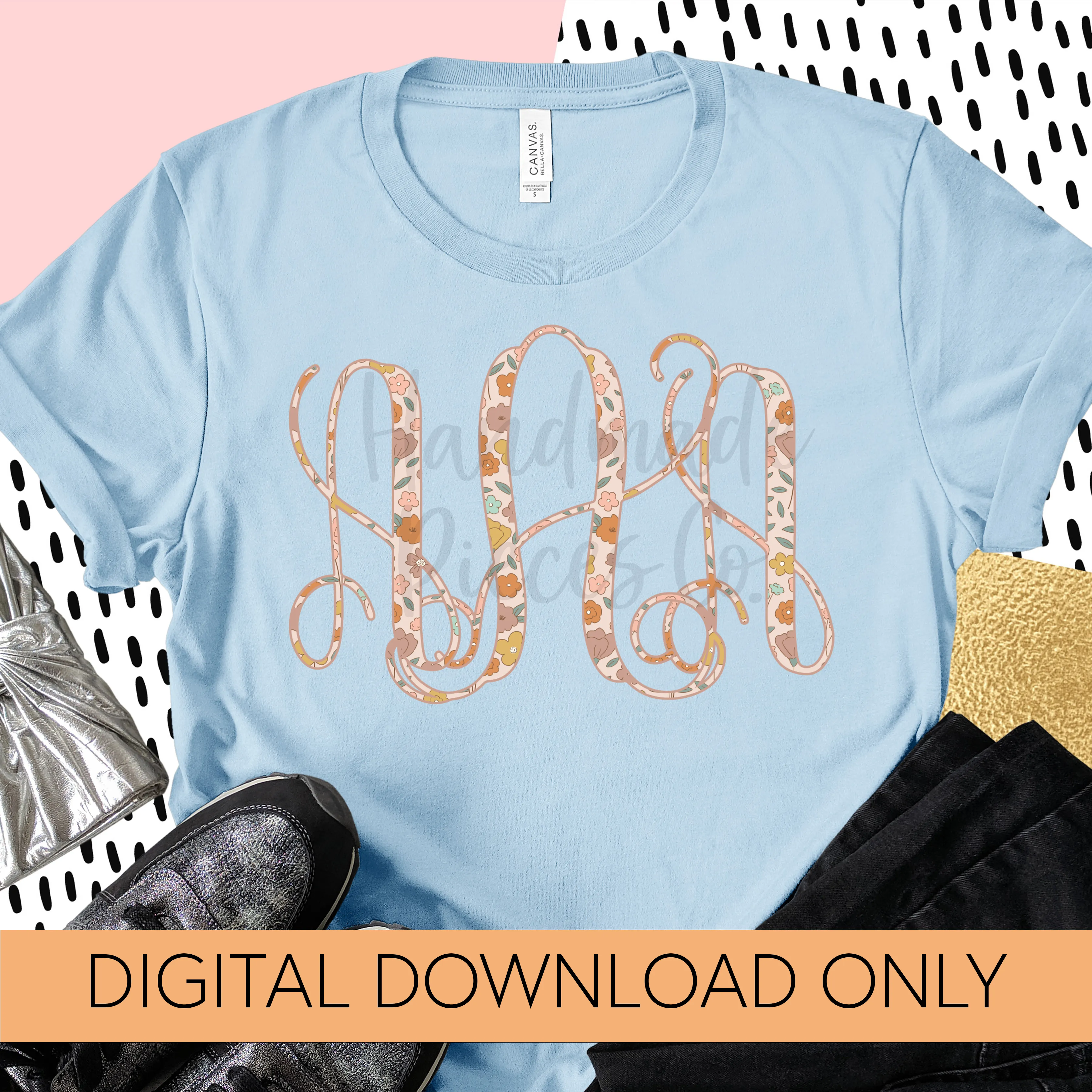 Bohemian Spring Monogram - Multiple Styles - Digital Download