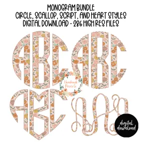 Bohemian Spring Monogram - Multiple Styles - Digital Download