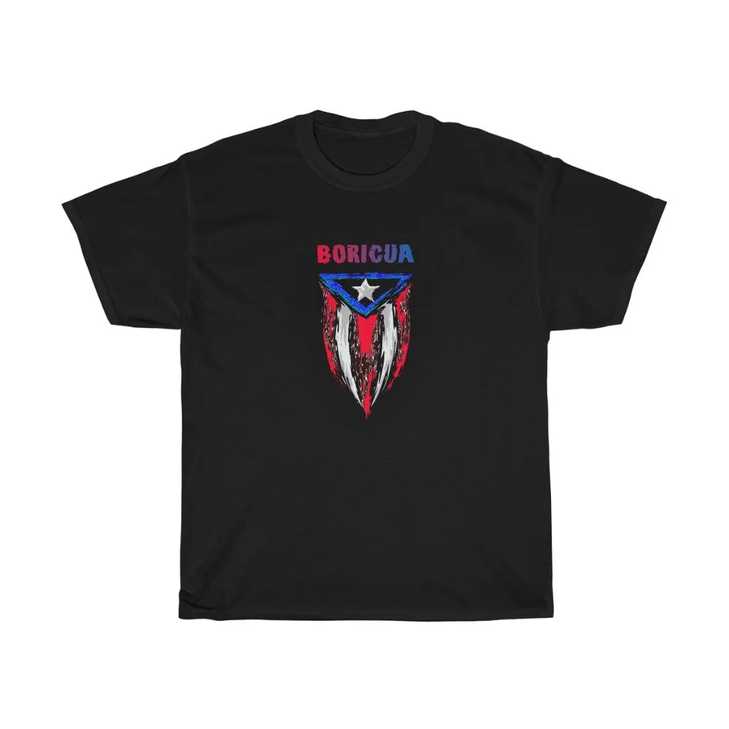 Boricua Artsy Flag Unisex Heavy Cotton Tee