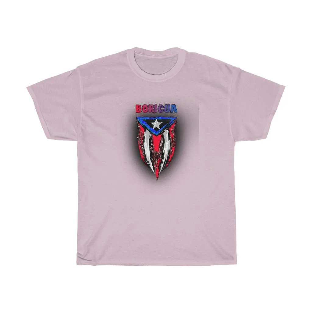 Boricua Artsy Flag Unisex Heavy Cotton Tee