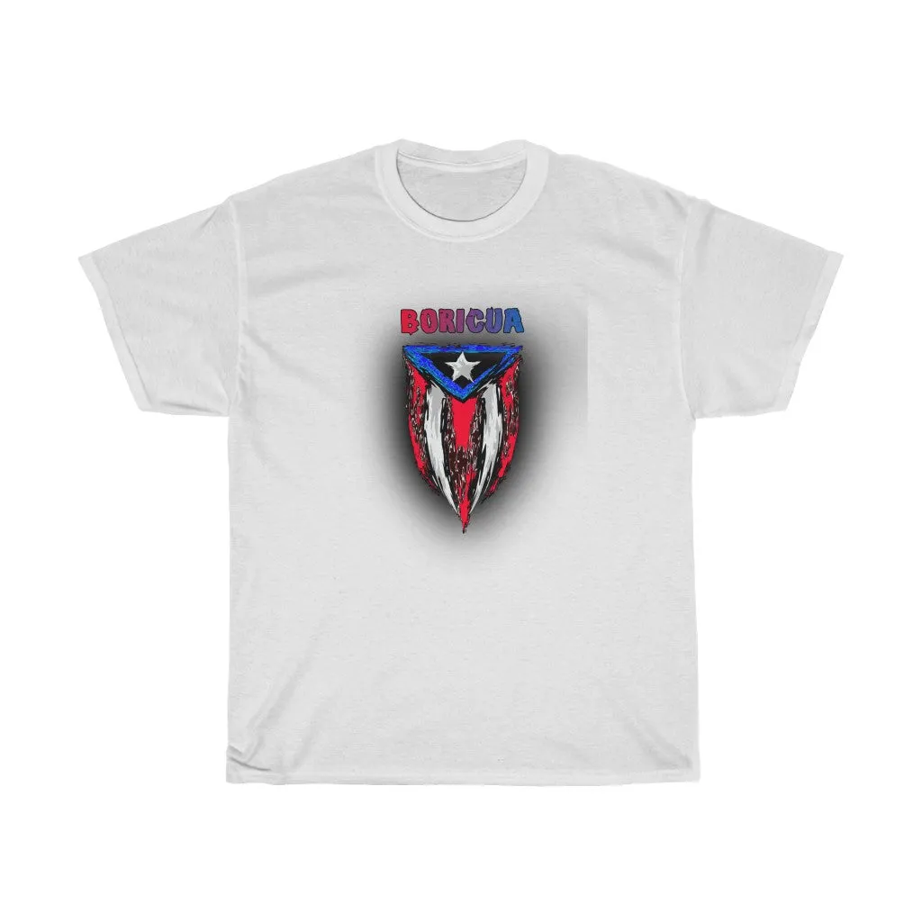 Boricua Artsy Flag Unisex Heavy Cotton Tee