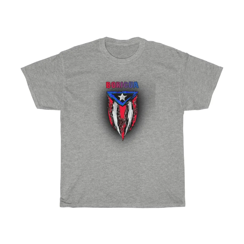 Boricua Artsy Flag Unisex Heavy Cotton Tee