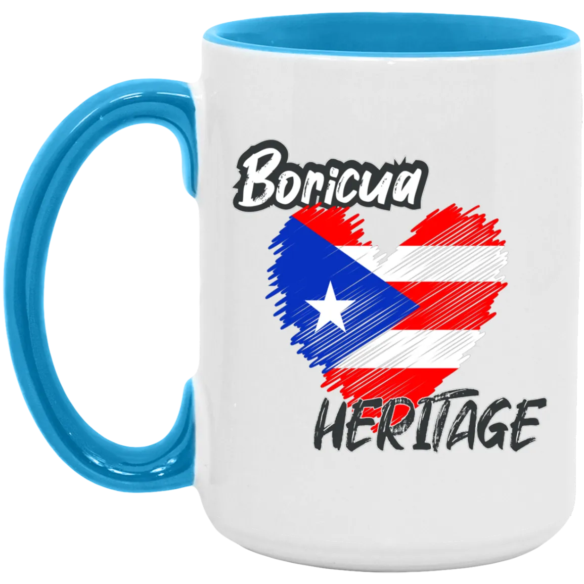 Boricua Heritgae Heart 15oz. Accent Mug