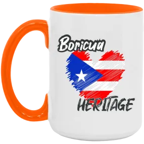 Boricua Heritgae Heart 15oz. Accent Mug