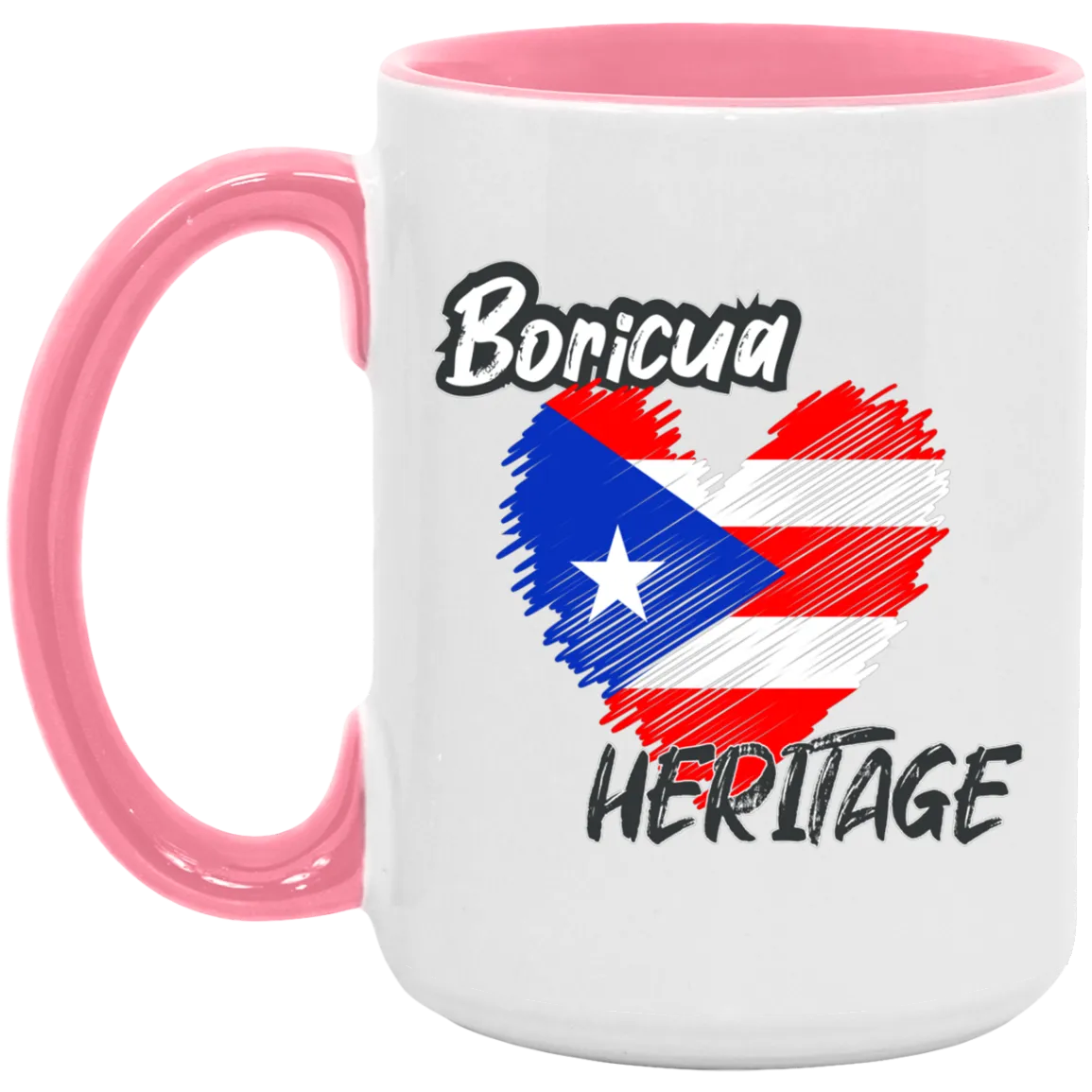 Boricua Heritgae Heart 15oz. Accent Mug