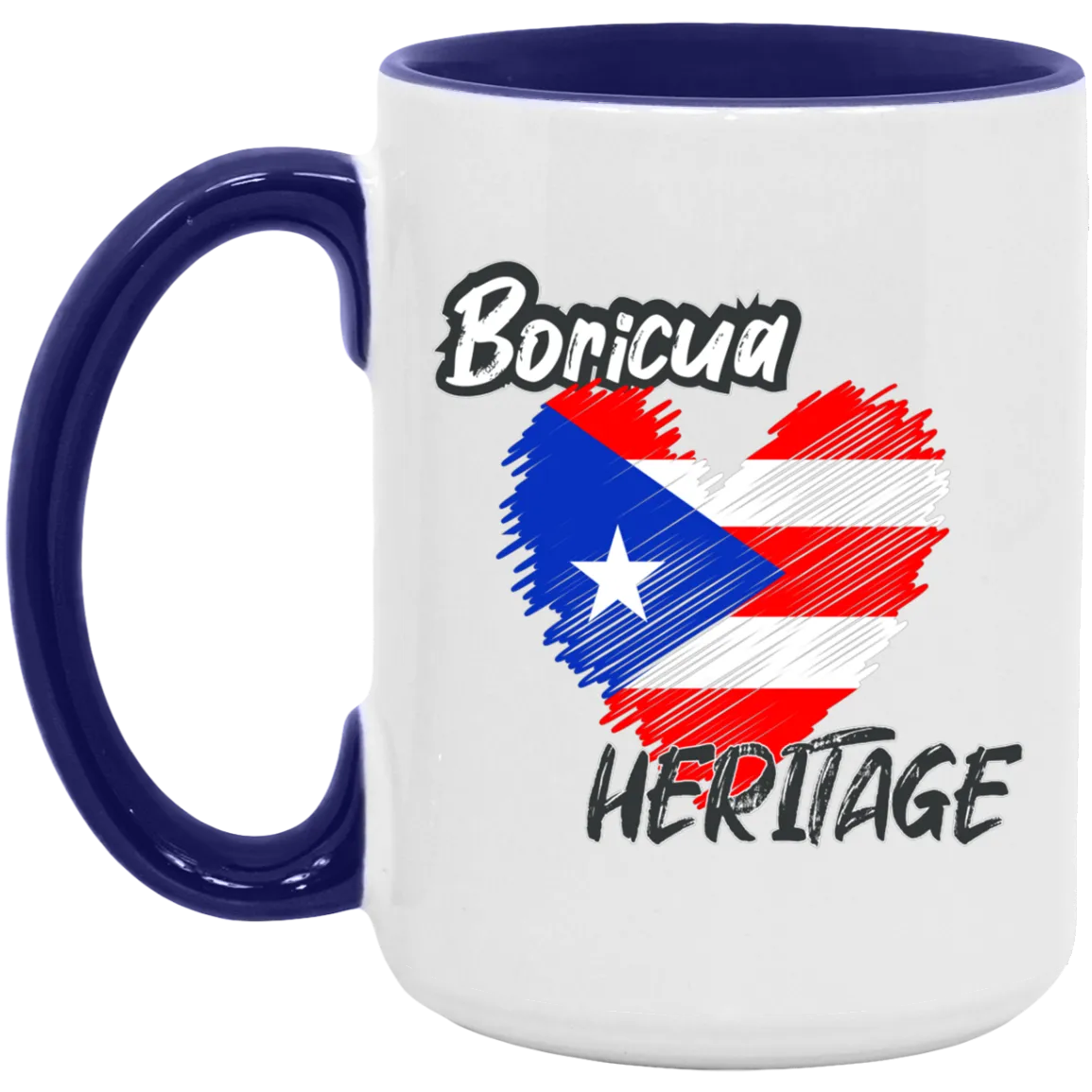 Boricua Heritgae Heart 15oz. Accent Mug