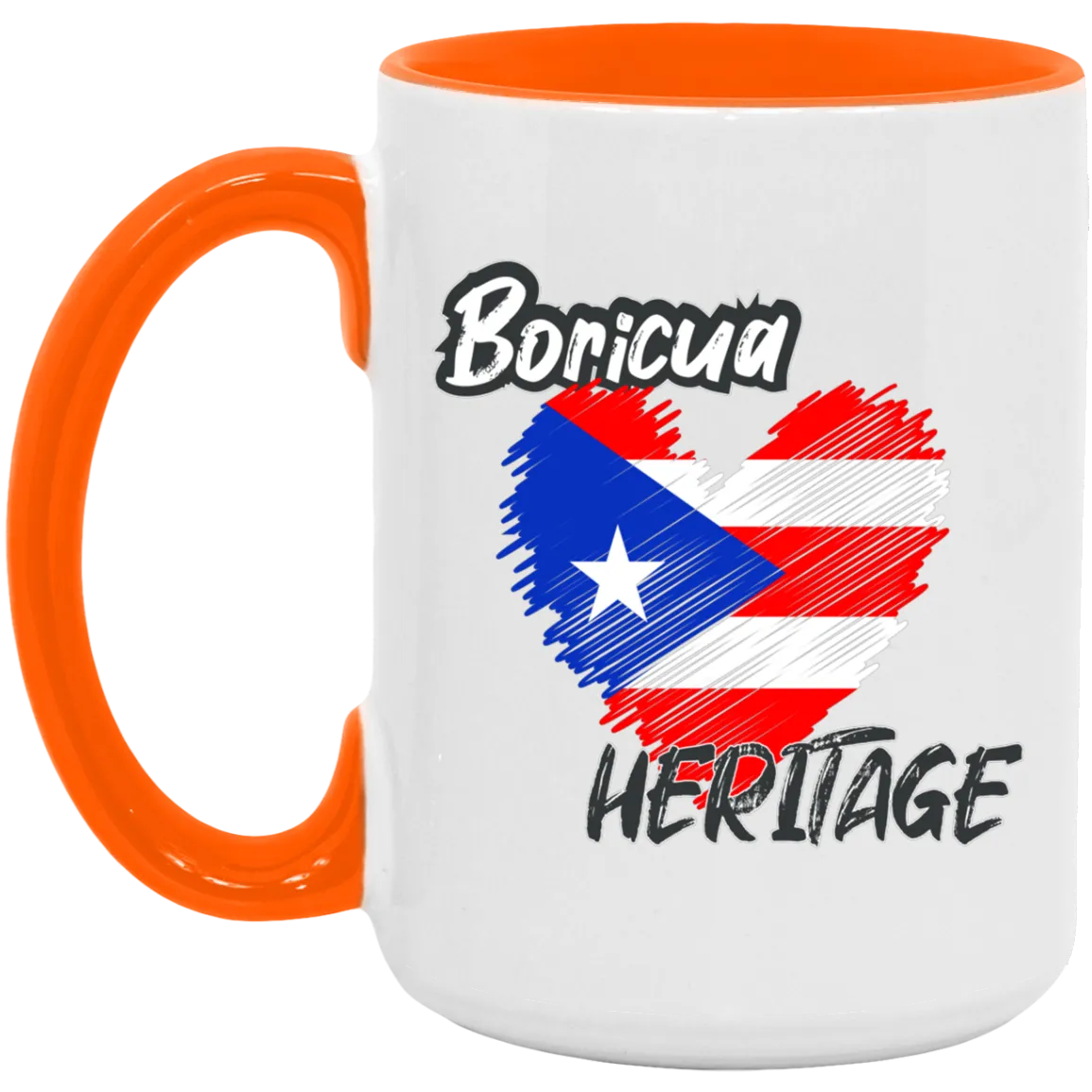 Boricua Heritgae Heart 15oz. Accent Mug