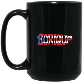 Boricua Island Shape 15 oz. Black Mug