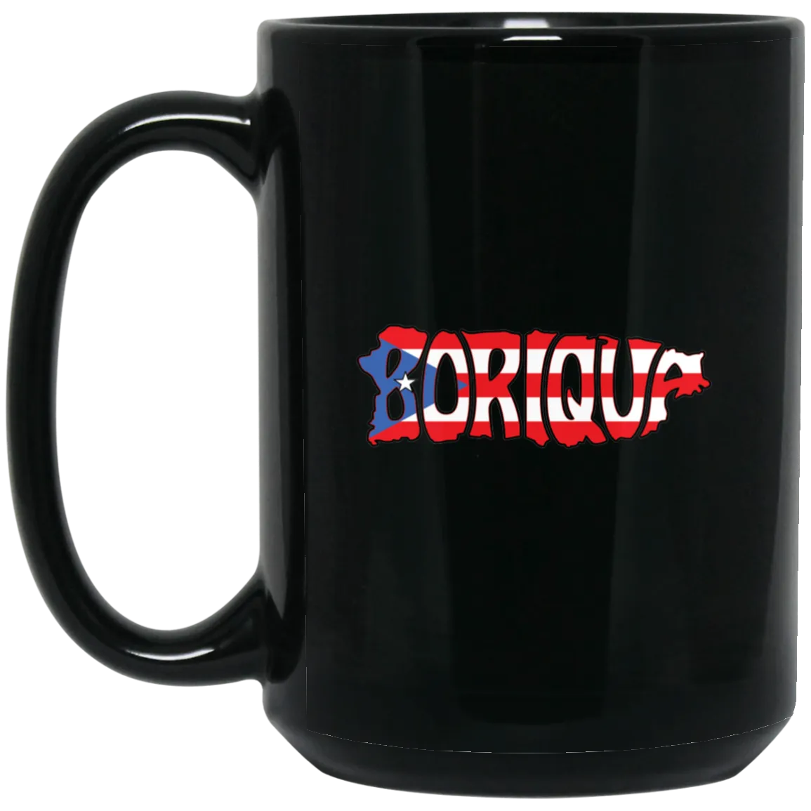 Boricua Island Shape 15 oz. Black Mug