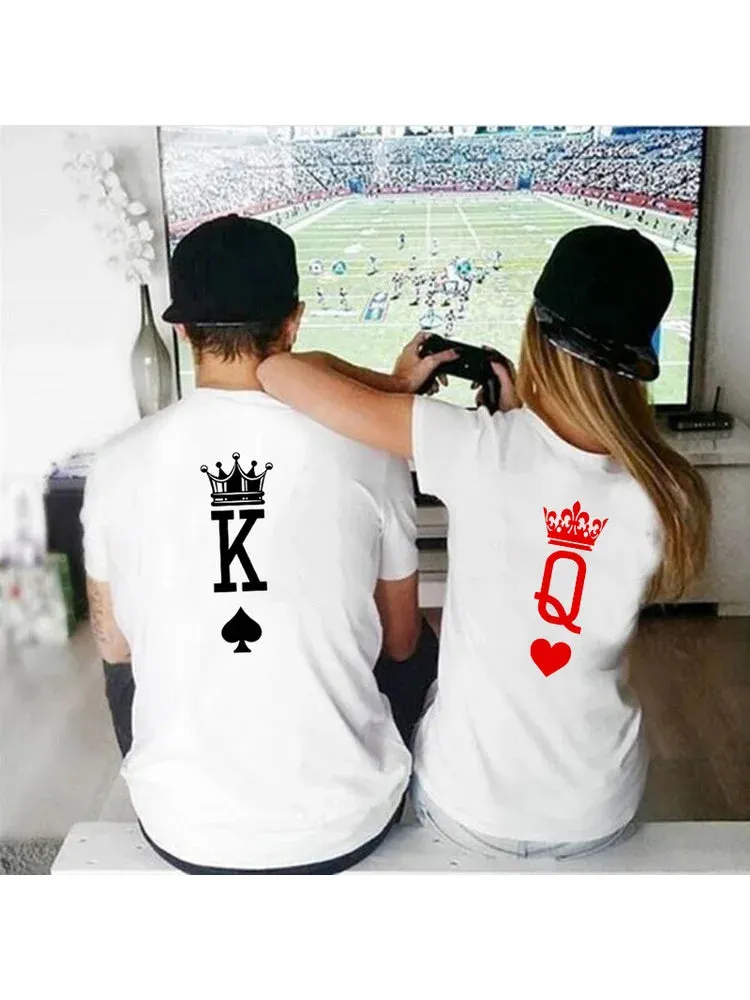 Boyfriend Girlfriend King Queen Crown Tees