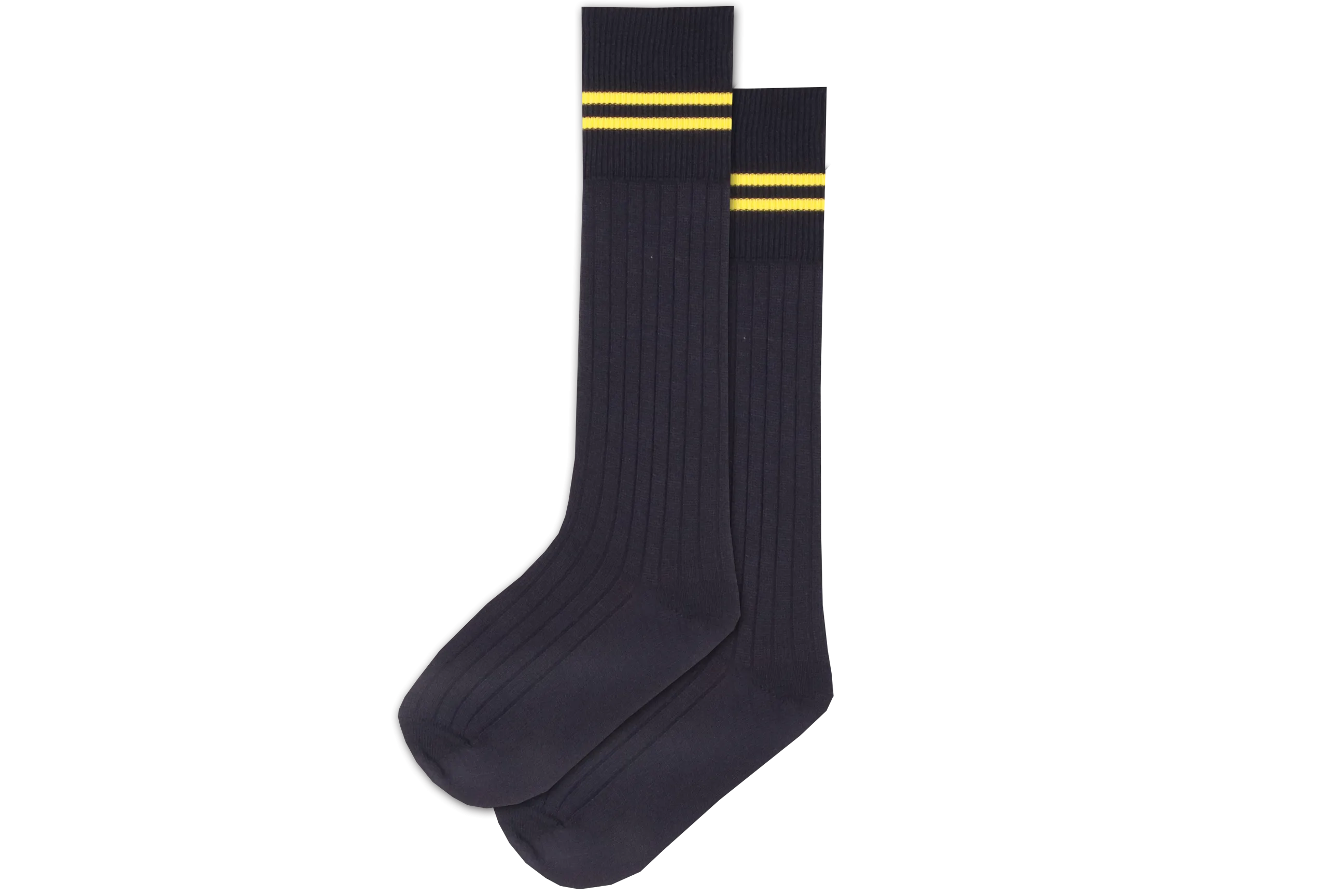 Boys 3/4 Striped Long Socks - Kloof Senior Navy/Yellow