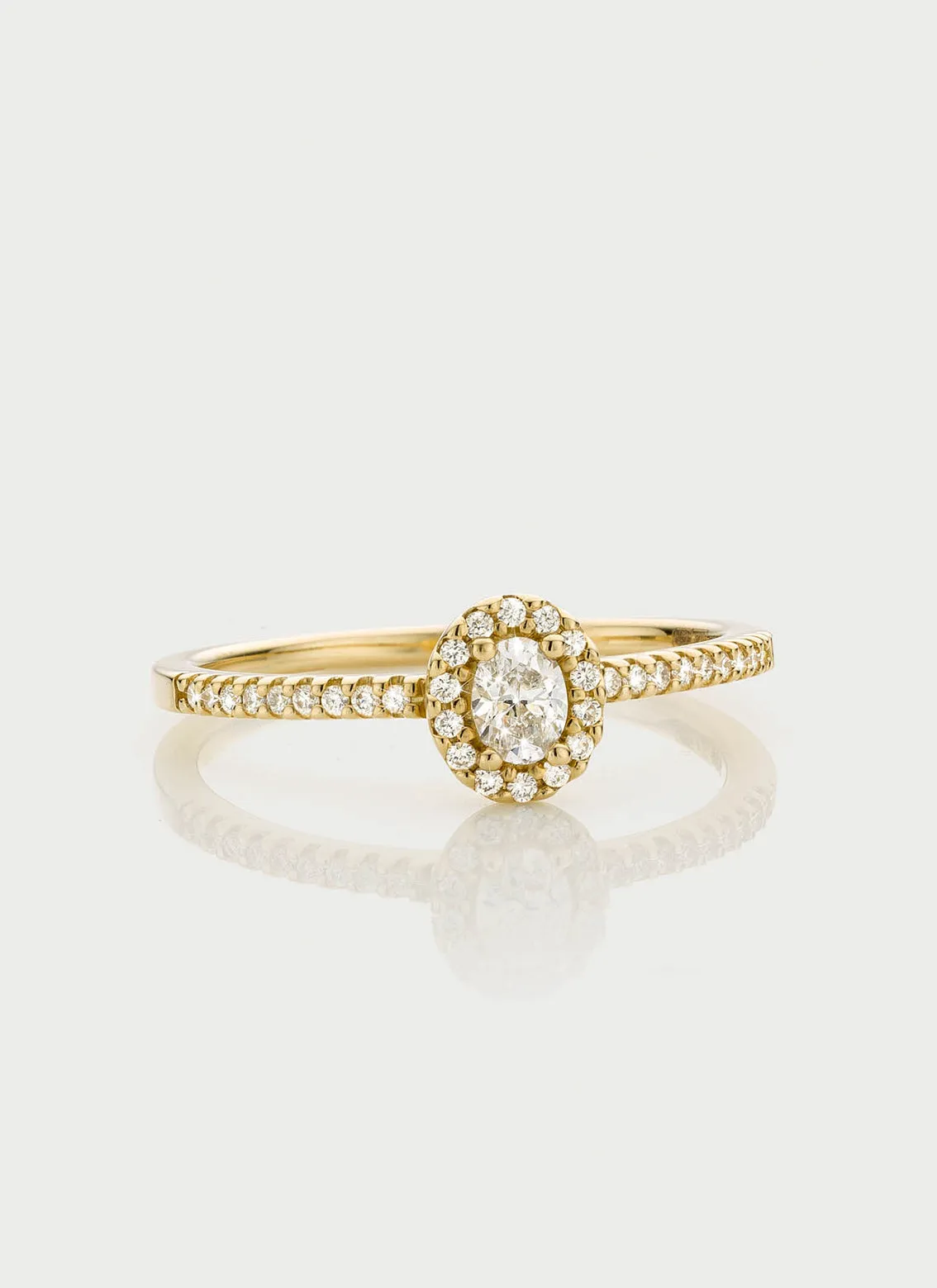 Caes halo diamond ring 14k gold