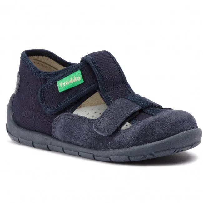 Canvas Kid's Euro Sandal - Navy Textile