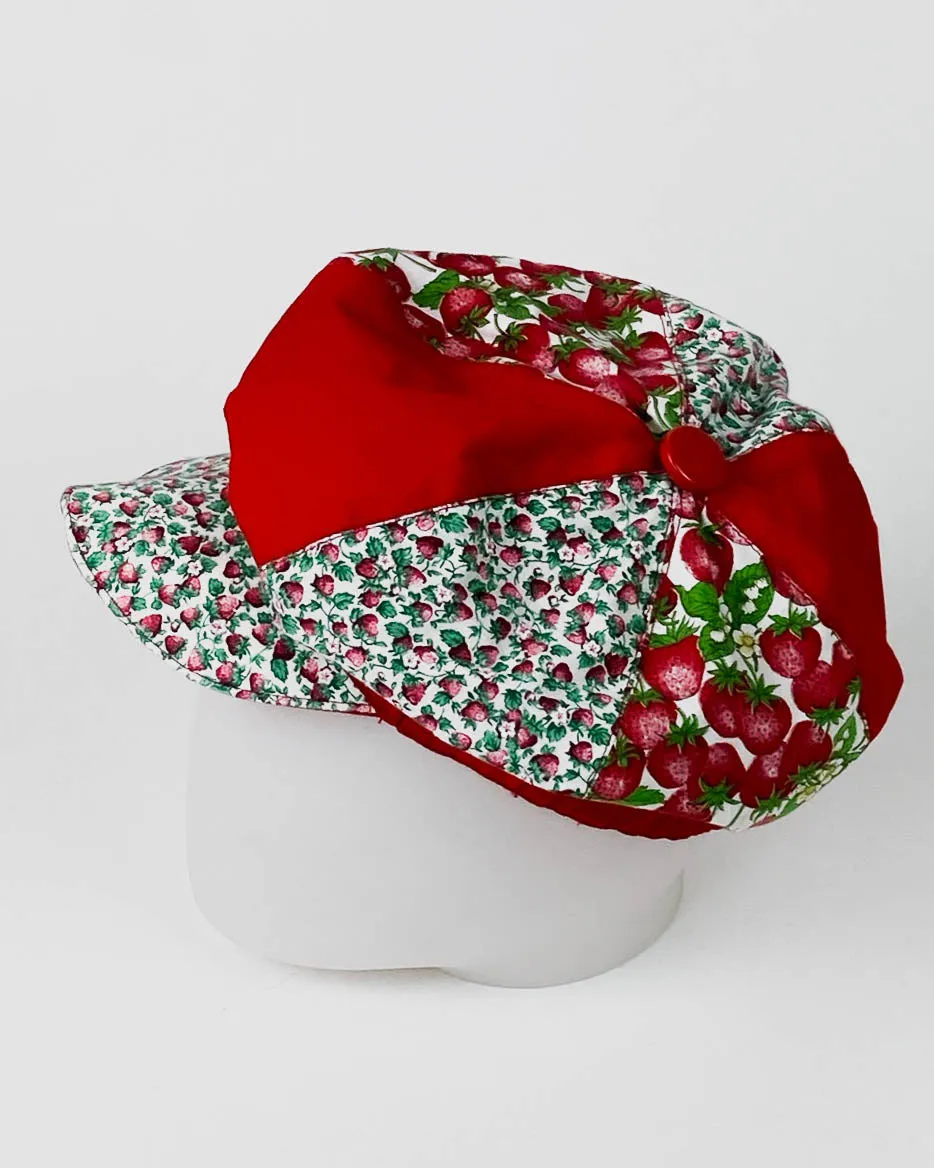 Cappello Stampa Fragole con Visiera