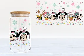 Cartoon Friends UV DTF 16oz Cup Wrap #280 - IN STOCK