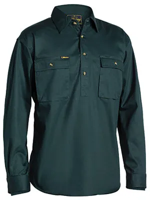 Closed Front Drill Long Sleeve Shirt