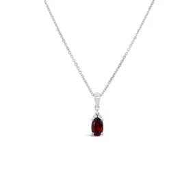 Color by Martin Binder Oval Garnet & Diamond Pendant Necklace