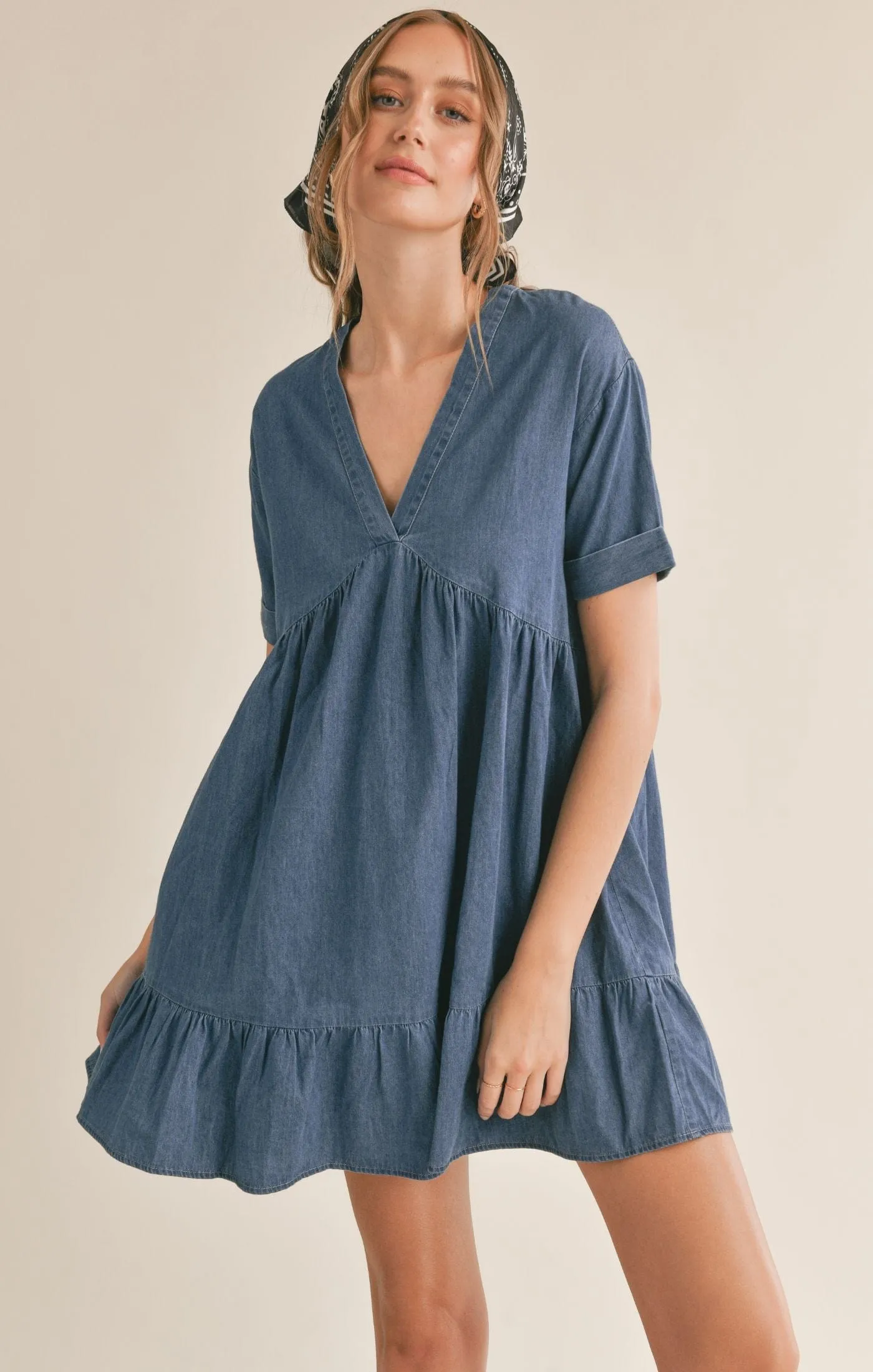 Conversations Chambray Babydoll Dress