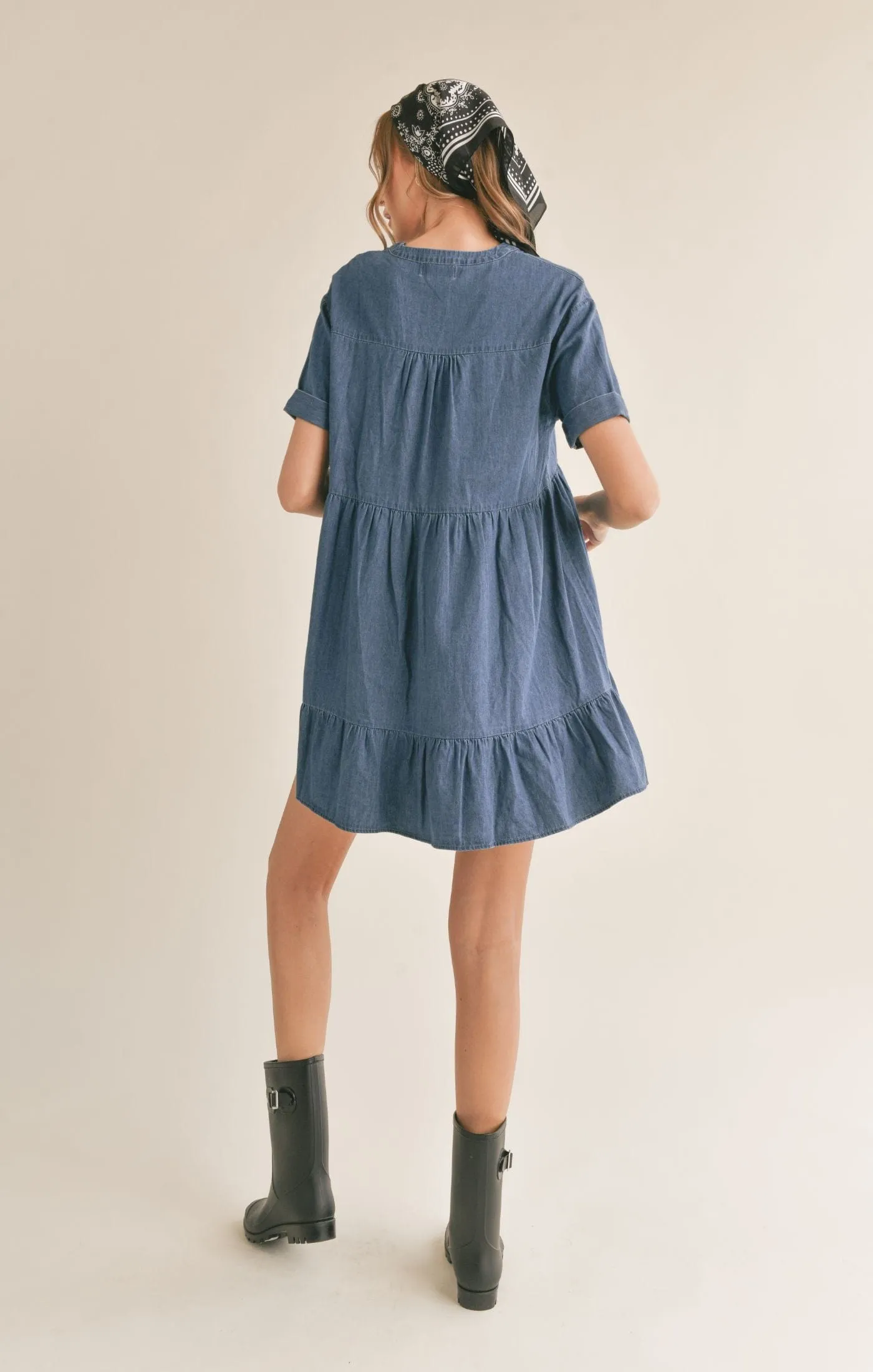 Conversations Chambray Babydoll Dress