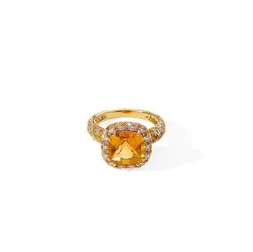 Cosmic Citrine & Sapphire Pave Ring