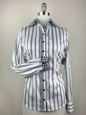 CR Tradition White and Black Stripes with Gingham