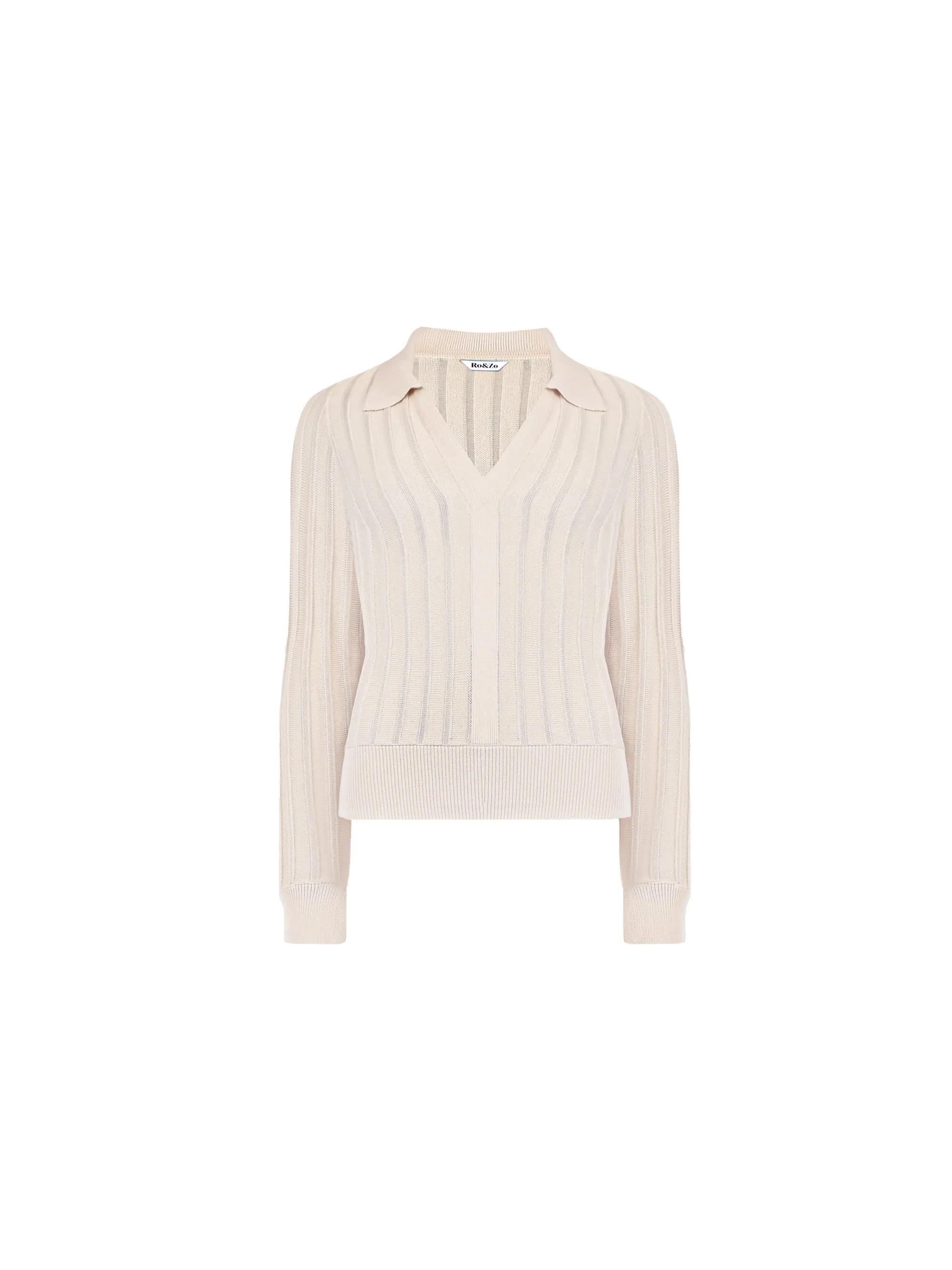 Cream Collar Knit Top