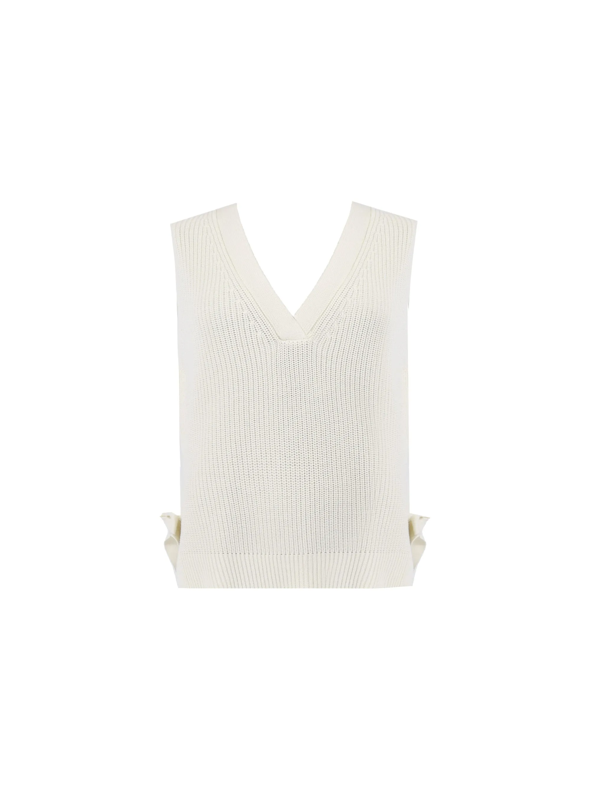 Cream Tie Side Knitted Vest