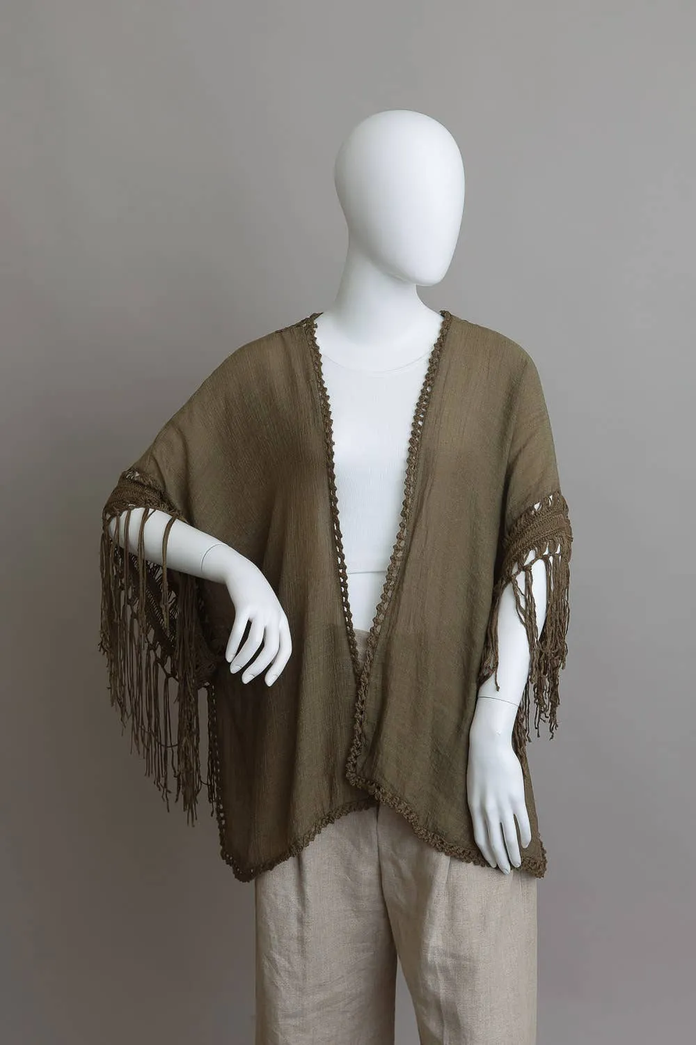 Crochet Medallion Tassel Kimono (3 Colors)