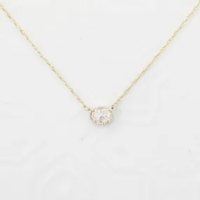 Dahlia Rose Cut Diamond Solitaire Necklace (One of a kind)