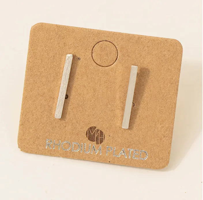 Dainty Bar Stud Earrings