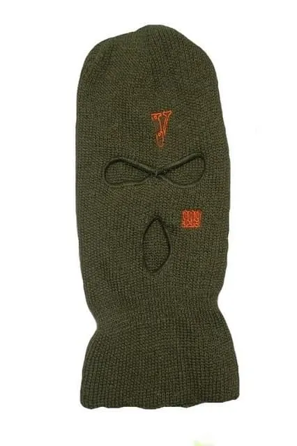 Dark Green Vlone Embroidery 3 Holes Ski Mask