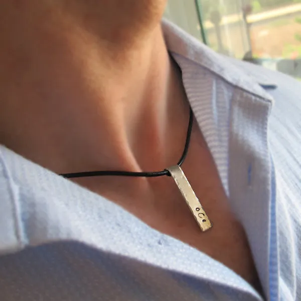 Date Engraved ID Mens necklace