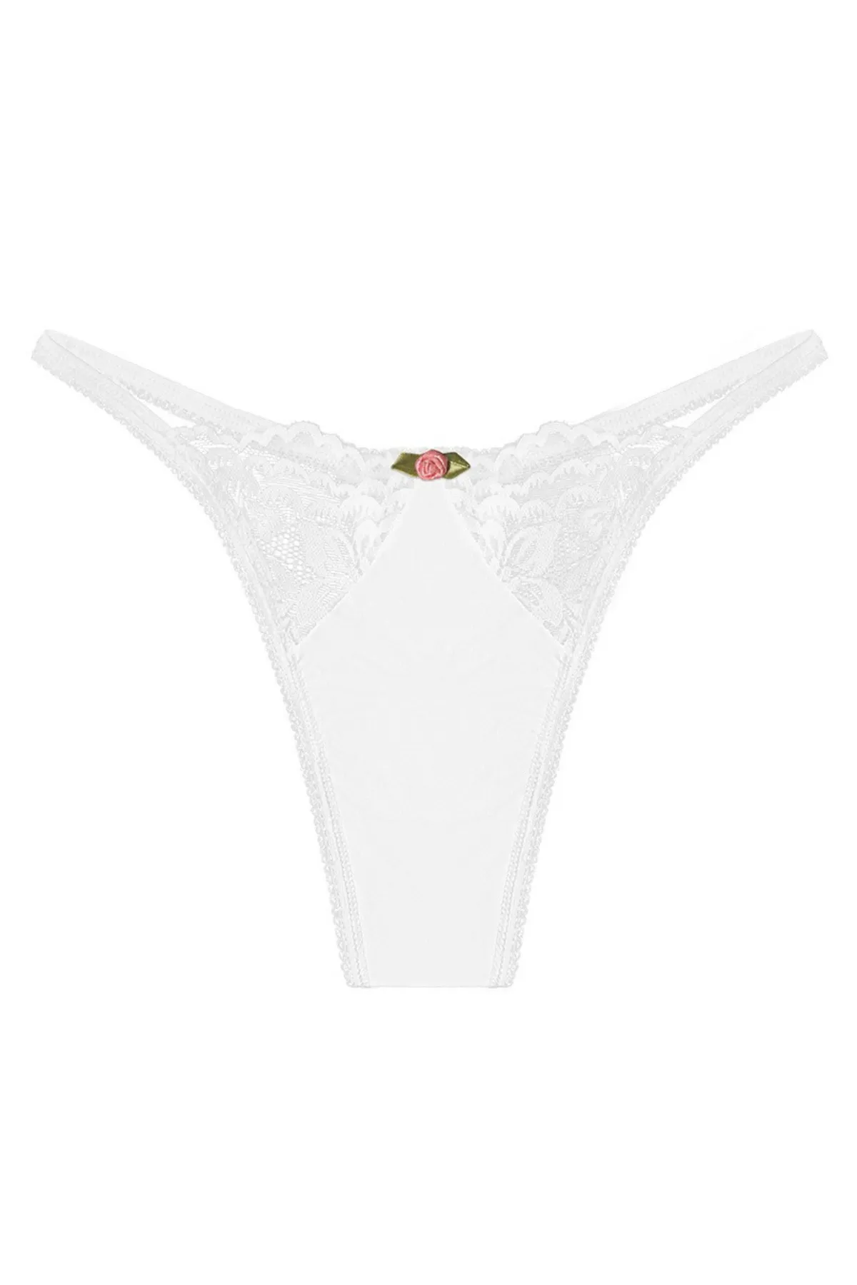 Delany White Lace Thong