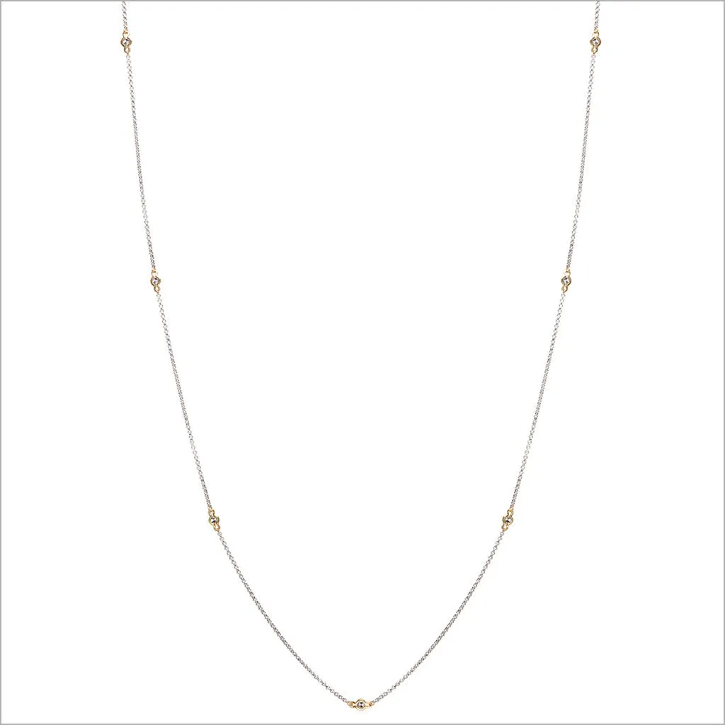 Diamanté 18K Gold & Silver 42 Necklace