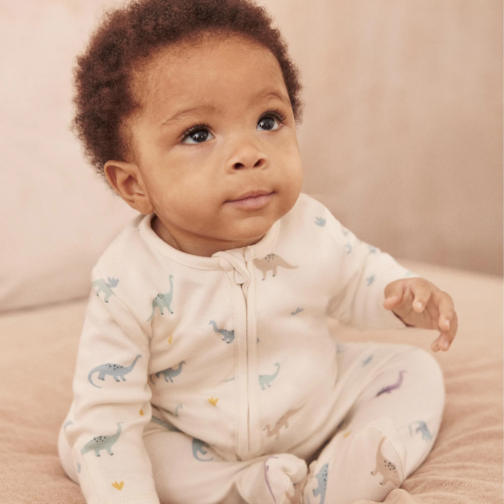 Dino Print Clever Zip Baby Pajamas