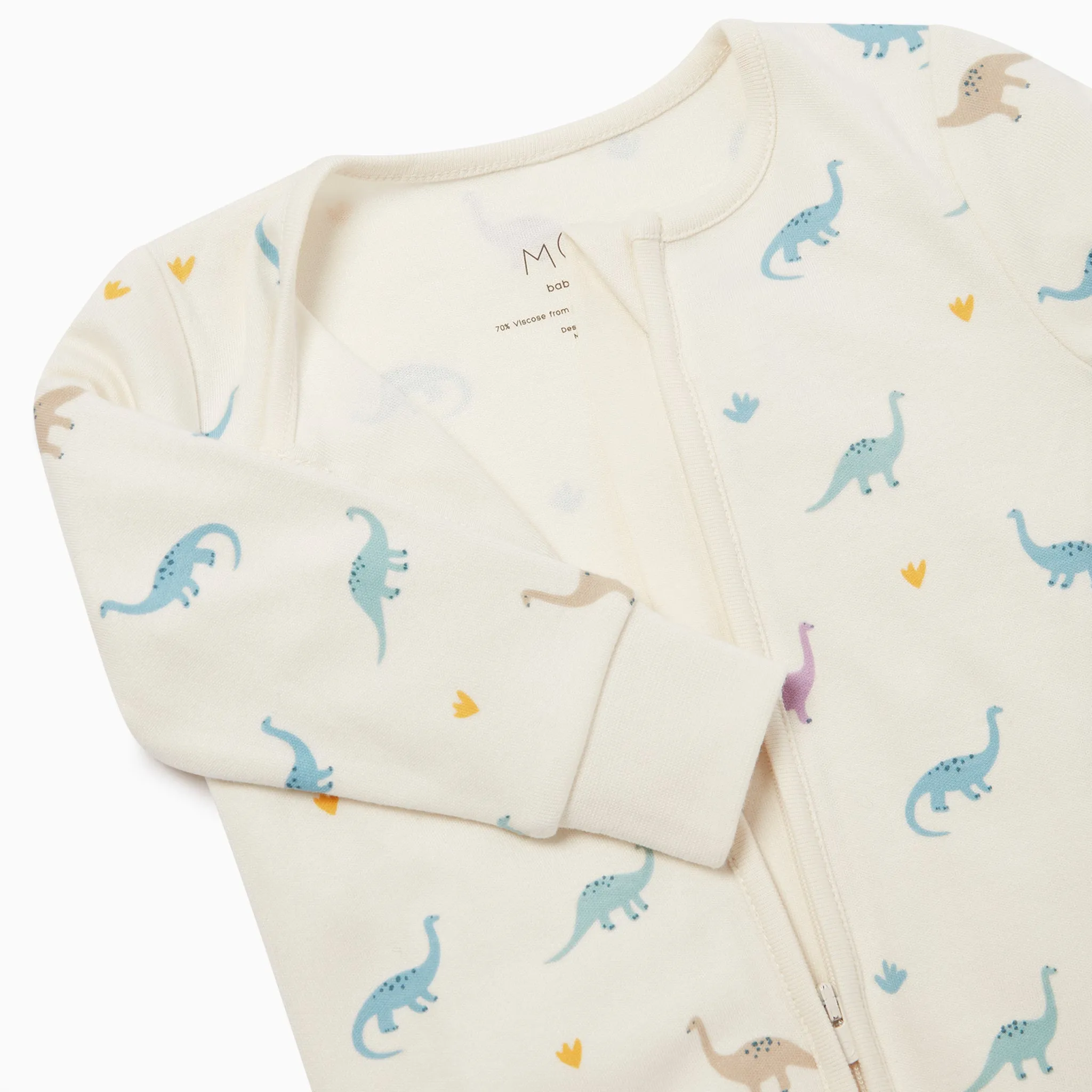 Dino Print Clever Zip Baby Pajamas