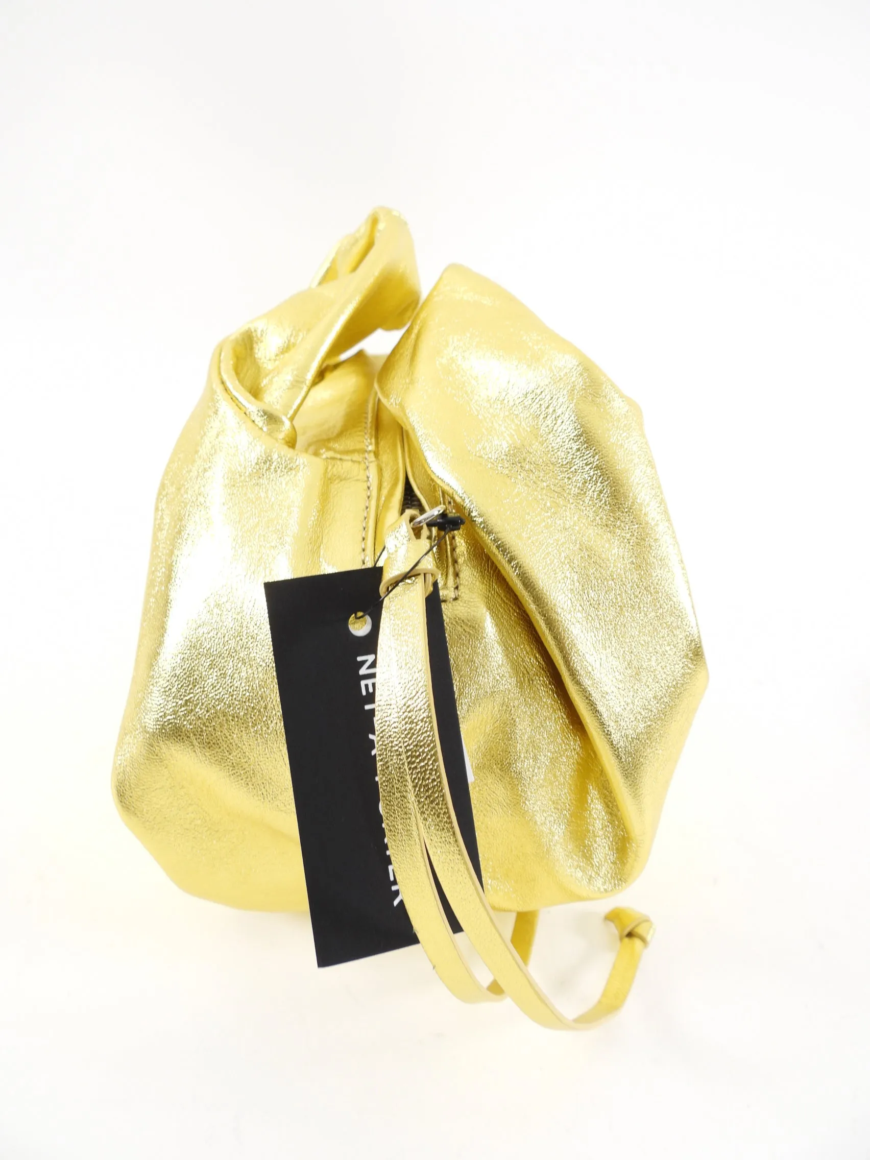 Dries Van Noten Gold Metallic Leather Bomb Bag