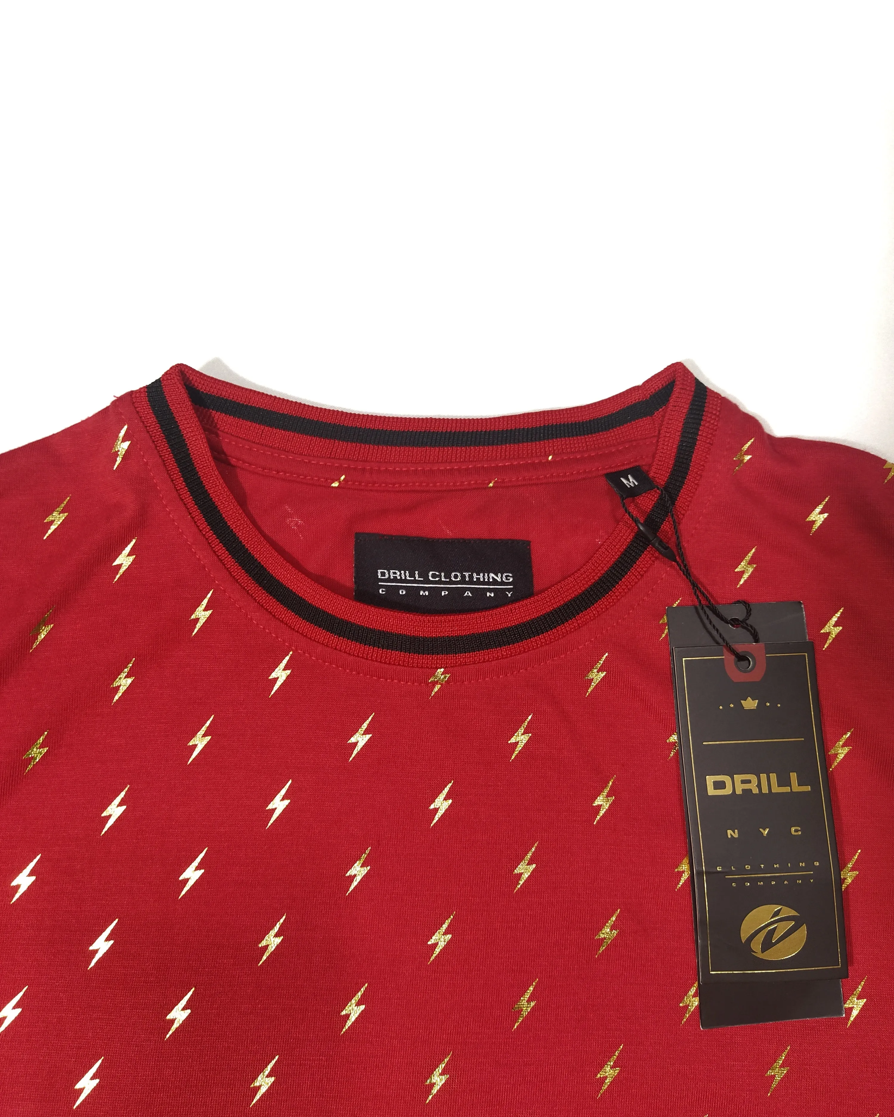 Drill NYC Men's T-shirt Red Gold-Print 01