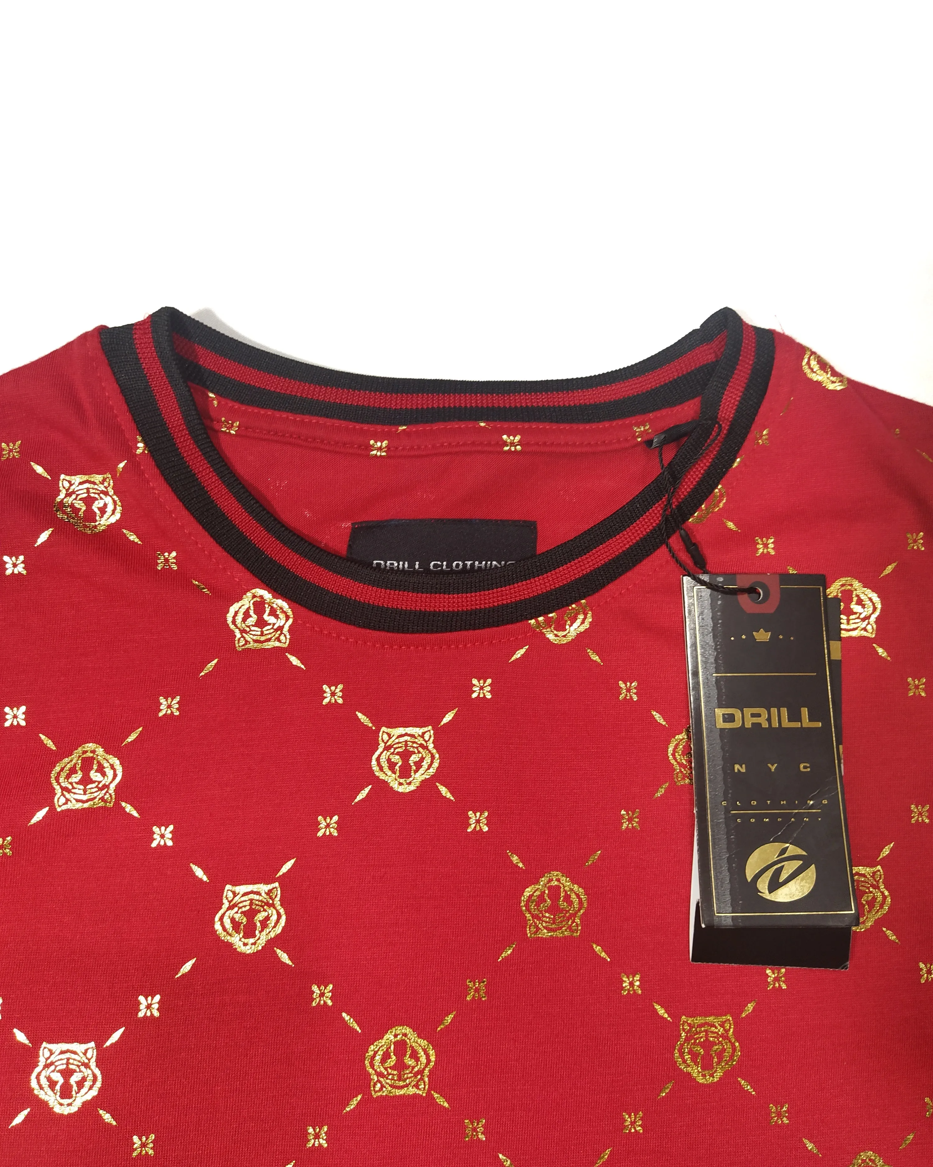 Drill NYC Men's T-shirt Red Gold-Print 02