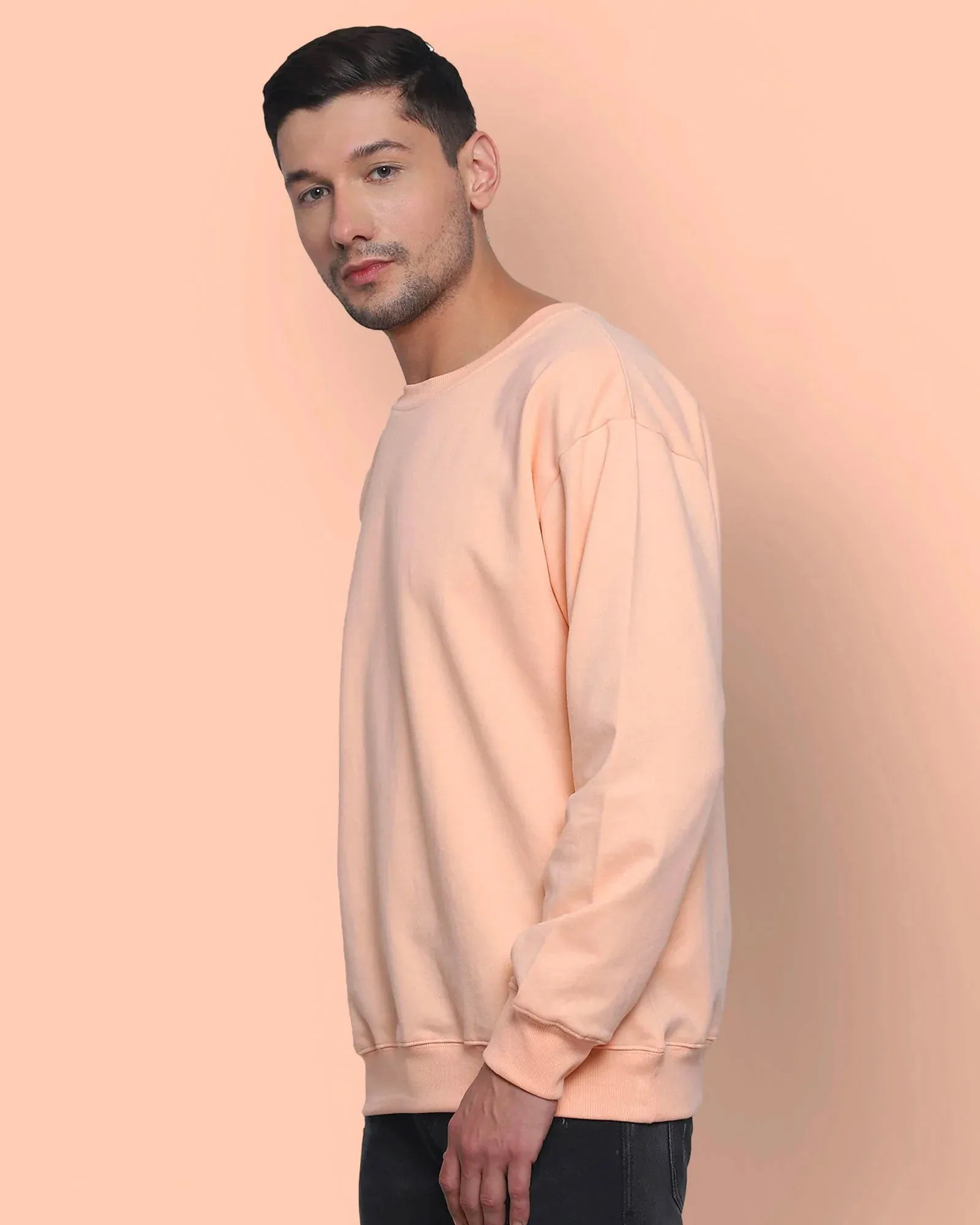 Drop Shoulder Sweatshirt: Peach