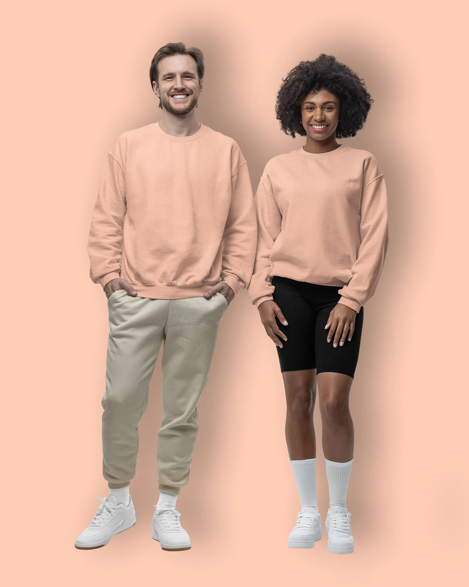 Drop Shoulder Sweatshirt: Peach