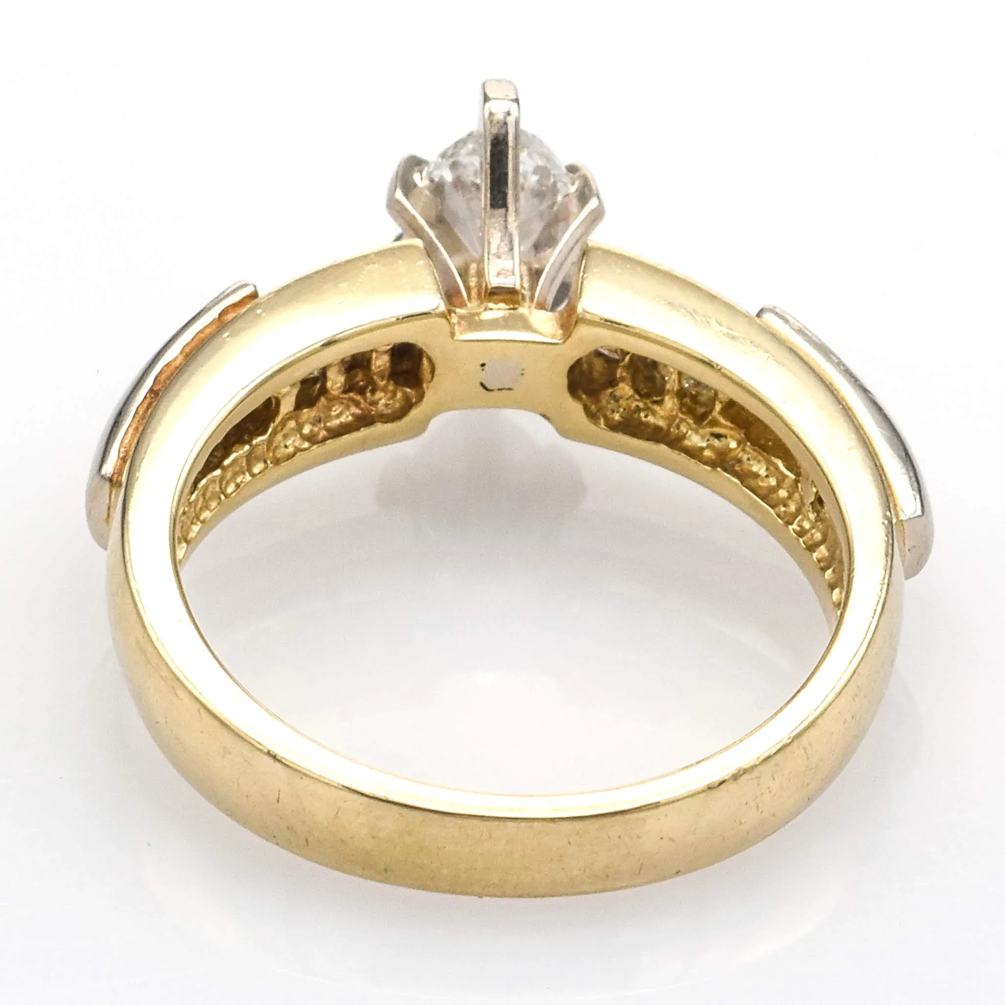 EGL $5,960 Appraised Vintage 14K Gold Marquise Diamond Band Ring